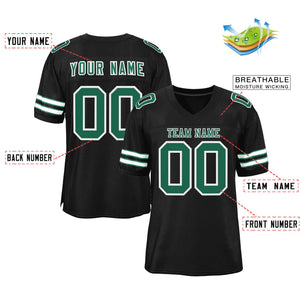 Custom Black Kelly Green-White Classic Style Authentic Football Jersey