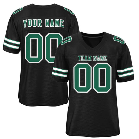 Custom Black Kelly Green-White Classic Style Authentic Football Jersey