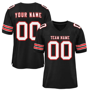 Custom Black White-Red Classic Style Authentic Football Jersey