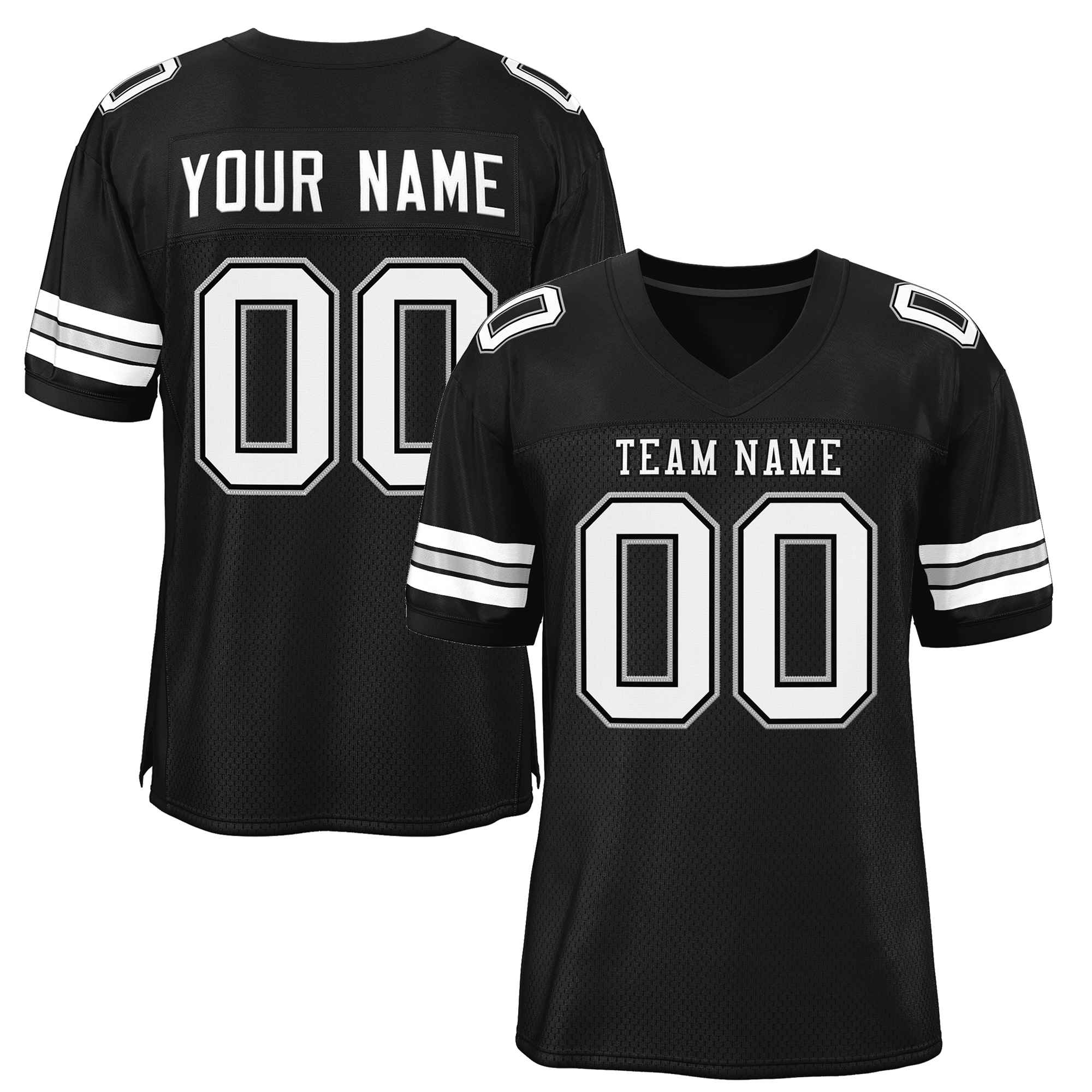 Custom Black White-Black Classic Style Authentic Football Jersey