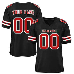 Custom Black Red-White Classic Style Authentic Football Jersey