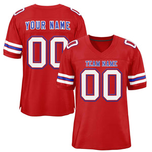 Custom Red Royal-White Classic Style Authentic Football Jersey