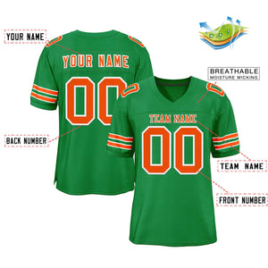 Custom Kelly Green Orange-White Classic Style Authentic Football Jersey