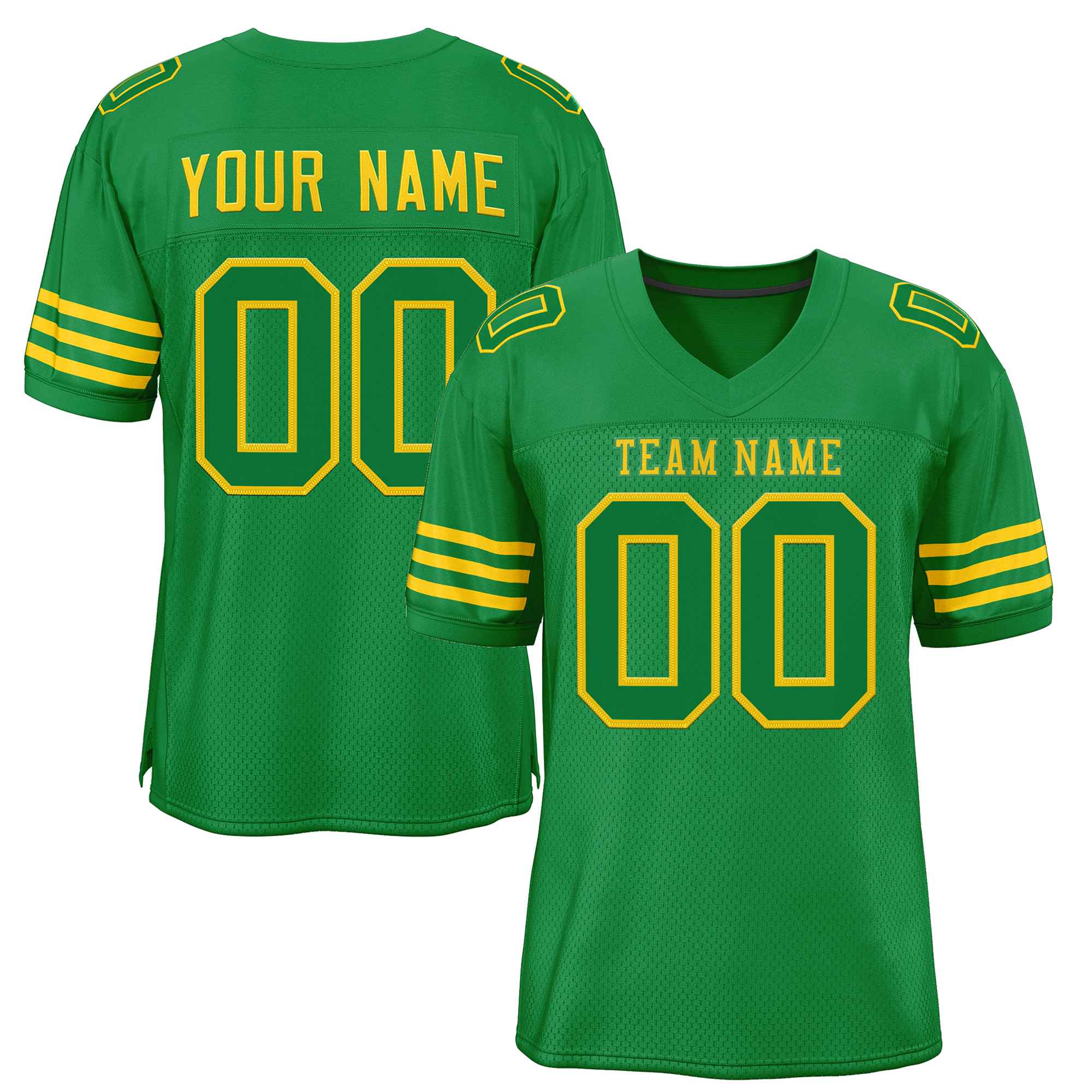 Custom Kelly Green Kelly Green-Gold Classic Style Authentic Football Jersey