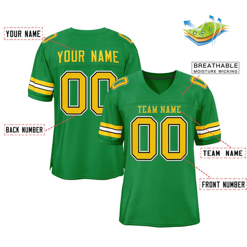Custom Kelly Green Gold-Kelly Green Classic Style Authentic Football Jersey