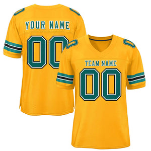 Custom Gold Aqua-White Classic Style Authentic Football Jersey