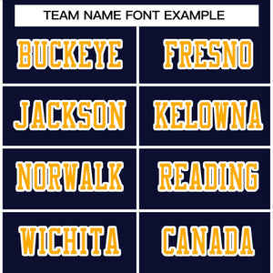 Custom Navy Yellow-White Classic Style Authentic Football Jersey