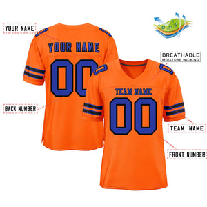 Custom Orange Royal-Black Classic Style Authentic Football Jersey