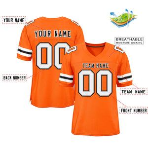 Custom Orange Black-White Classic Style Authentic Football Jersey