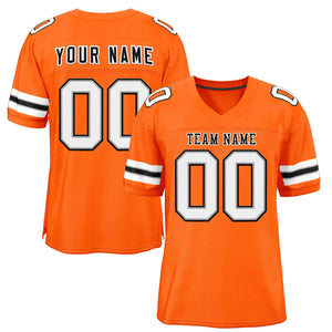 Custom Orange Black-White Classic Style Authentic Football Jersey