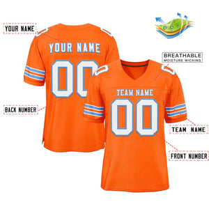 Custom Orange White-Light Blue Classic Style Authentic Football Jersey