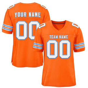 Custom Orange White-Light Blue Classic Style Authentic Football Jersey