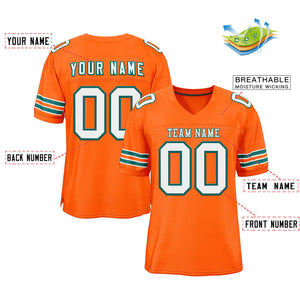 Custom Orange White-Kelly Green Classic Style Authentic Football Jersey