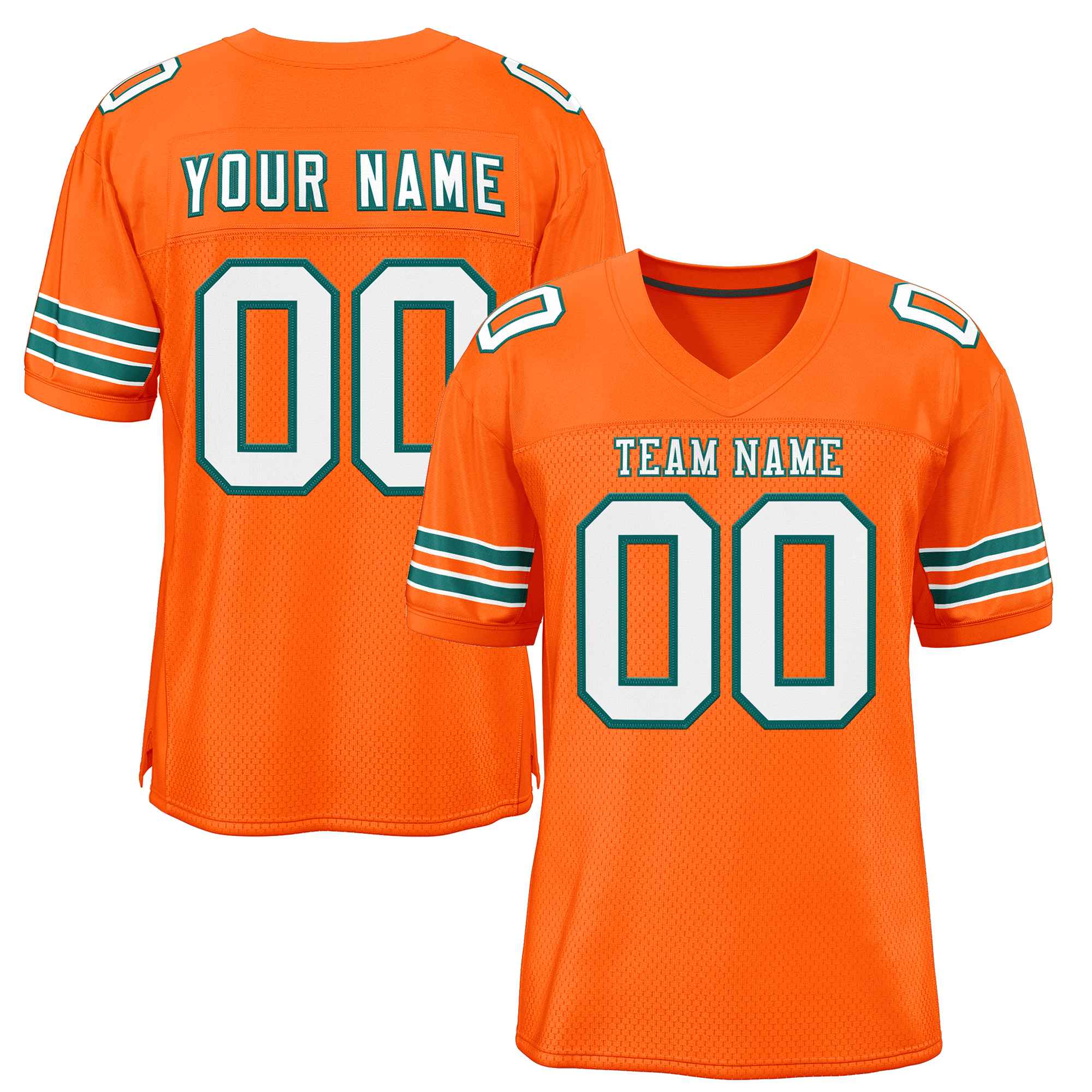 Custom Orange White-Kelly Green Classic Style Authentic Football Jersey