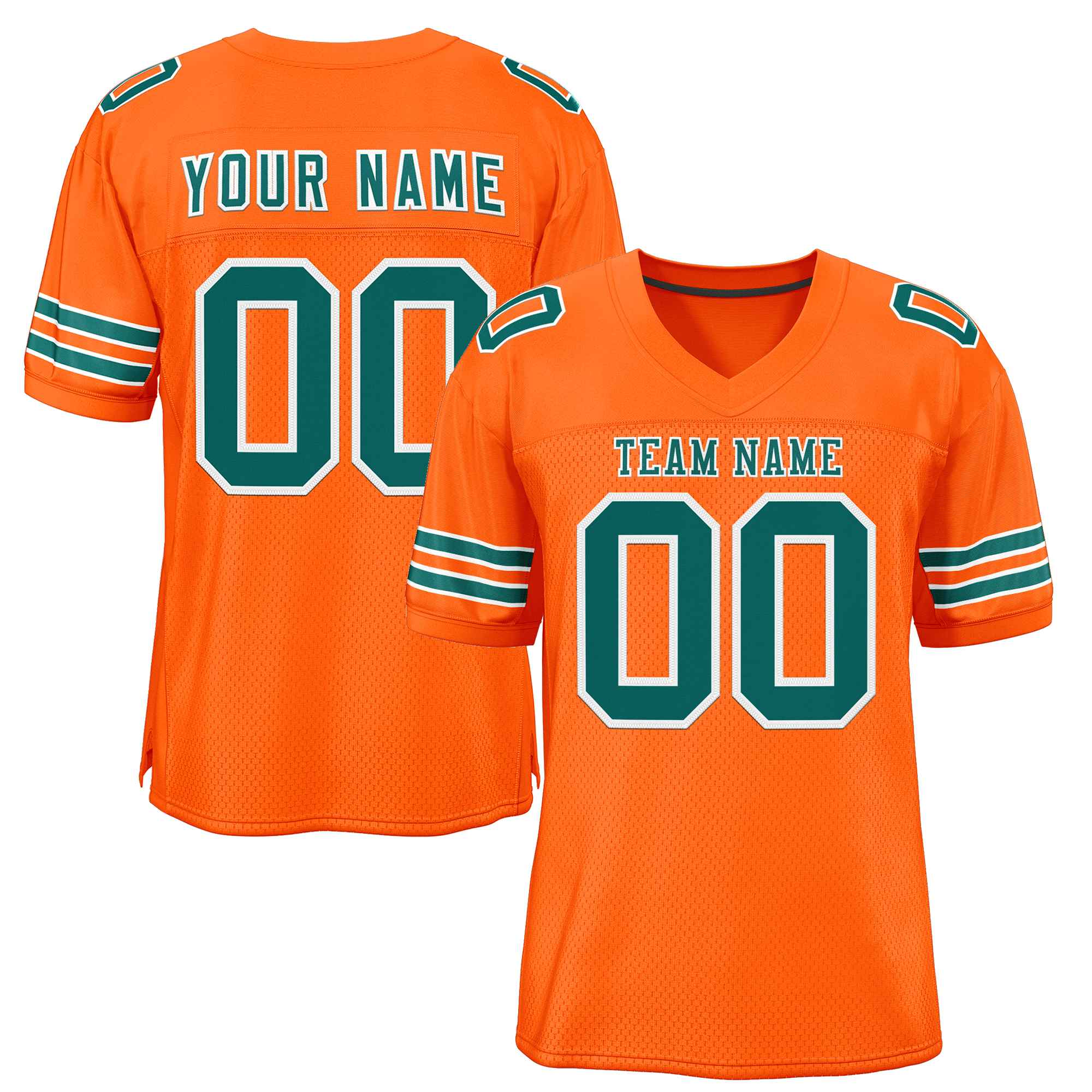 Custom Orange Kelly Green-White Classic Style Authentic Football Jersey