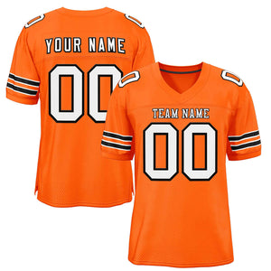 Custom Orange White-Black Classic Style Authentic Football Jersey