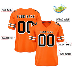 Custom Orange Black-White Classic Style Authentic Football Jersey