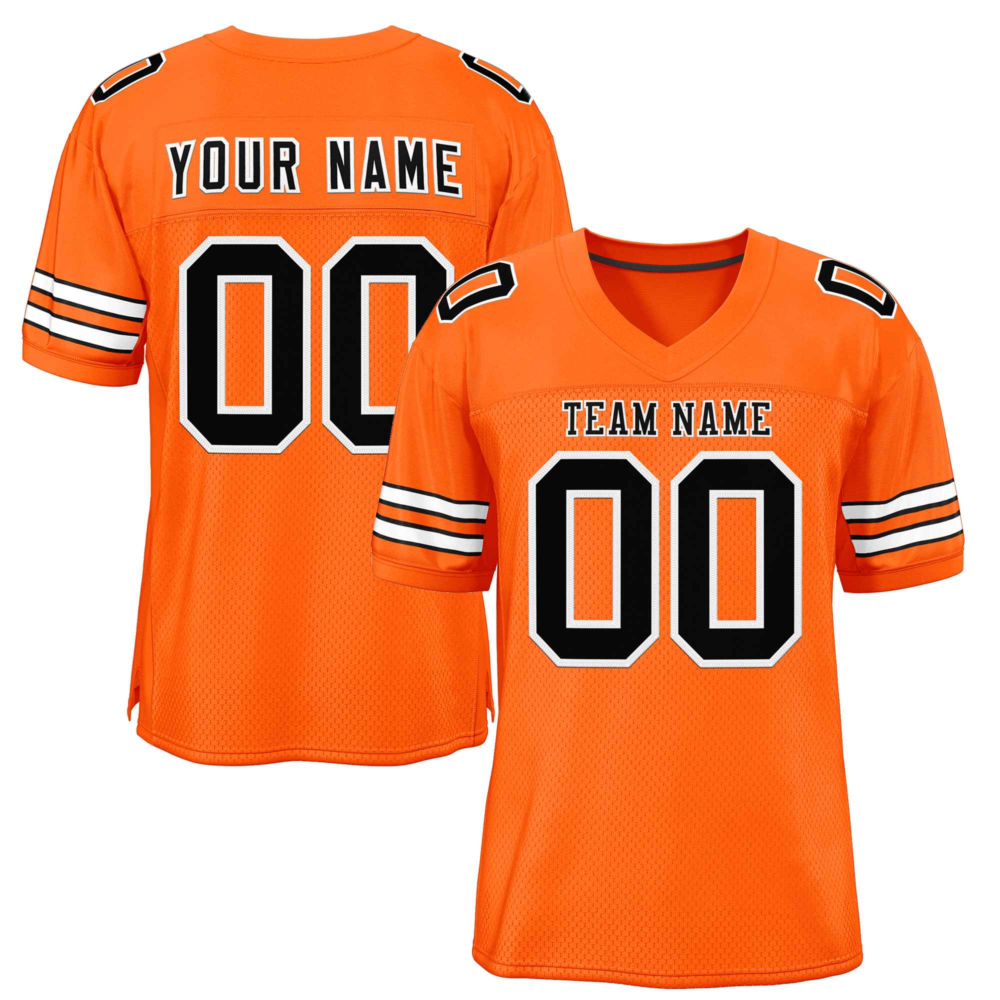 Custom Orange Black-White Classic Style Authentic Football Jersey