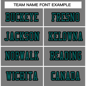 Custom Gray Aqua-Black Classic Style Authentic Football Jersey