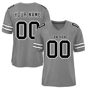 Custom Gray Black-White Classic Style Authentic Football Jersey