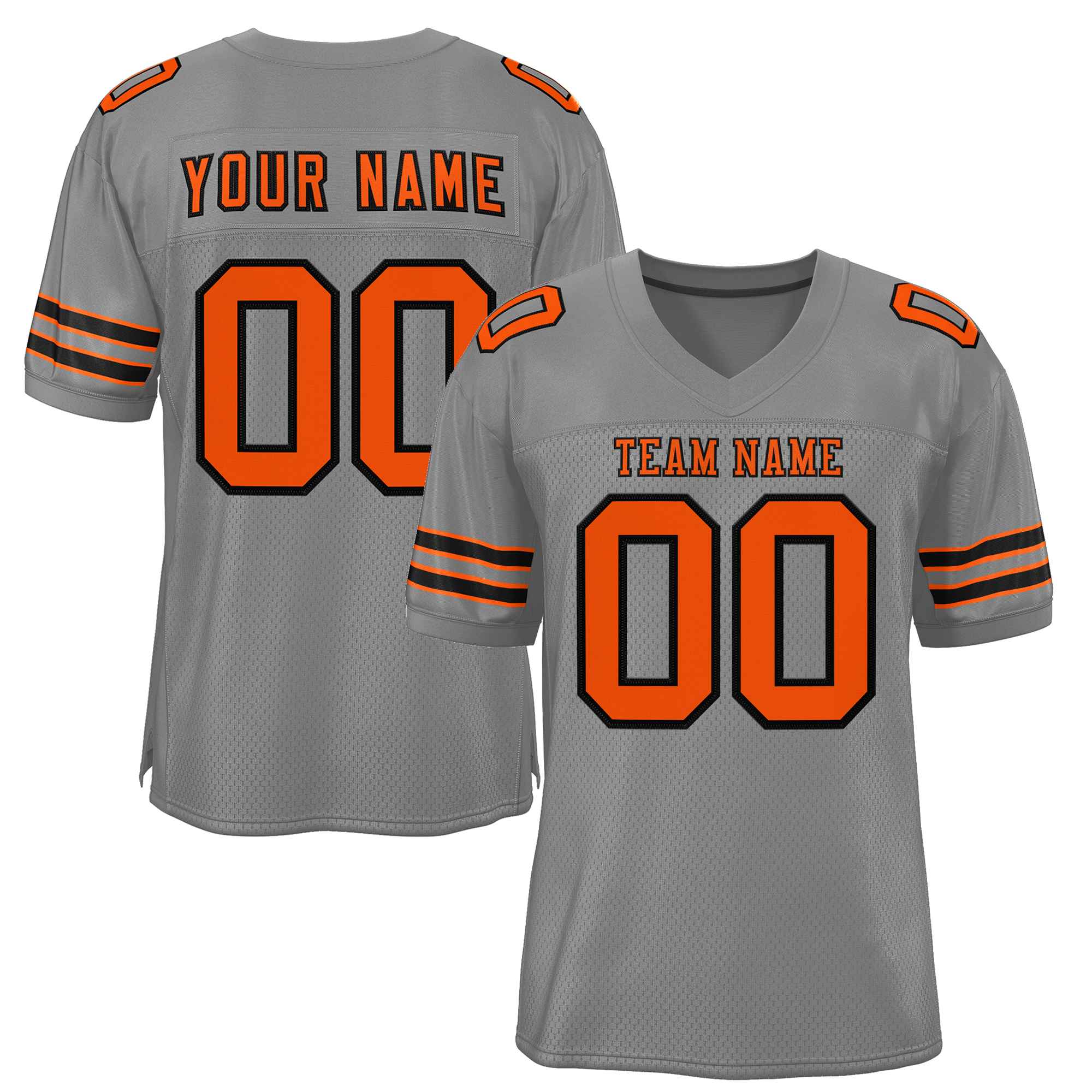 Custom Gray Orange-Black Classic Style Authentic Football Jersey