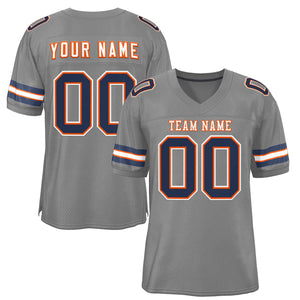 Custom Gray White-Orange Classic Style Authentic Football Jersey