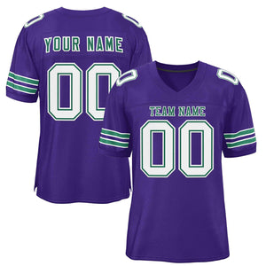 Custom Purple Kelly Green-White Classic Style Authentic Football Jersey