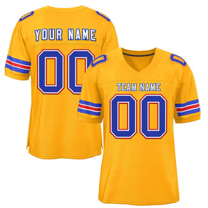 Custom Gold White-Royal Classic Style Authentic Football Jersey