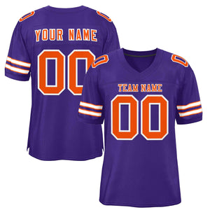 Custom Purple Orange-White Classic Style Authentic Football Jersey