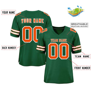 Custom Green Orange-White Classic Style Authentic Football Jersey