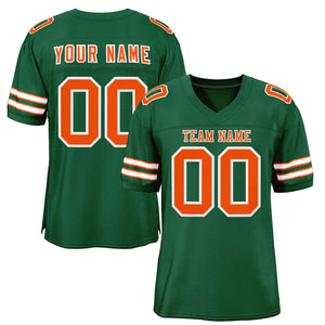 Custom Green Orange-White Classic Style Authentic Football Jersey