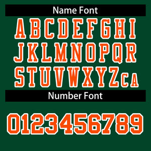 Custom Green Orange-White Classic Style Authentic Football Jersey