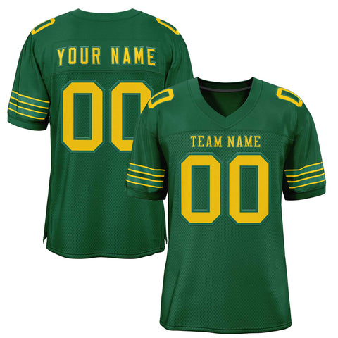 Custom Green Gold-Kelly Green Classic Style Authentic Football Jersey