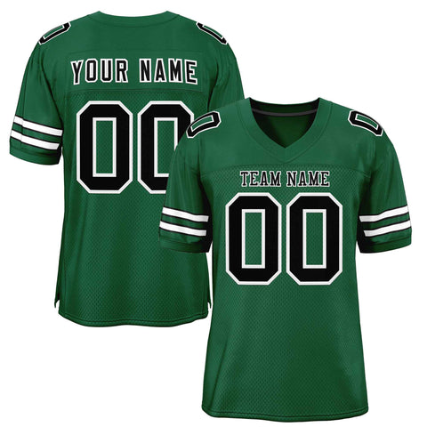 Custom Green Black-White Classic Style Authentic Football Jersey
