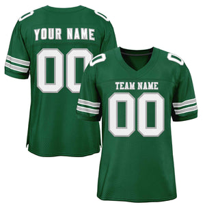 Custom Green White-Gray Classic Style Authentic Football Jersey