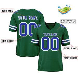 Custom Green Royal-White Classic Style Authentic Football Jersey