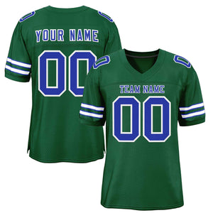 Custom Green Royal-White Classic Style Authentic Football Jersey