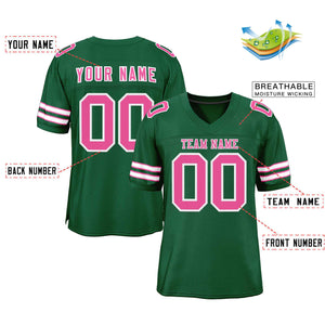 Custom Green Pink-White Classic Style Authentic Football Jersey