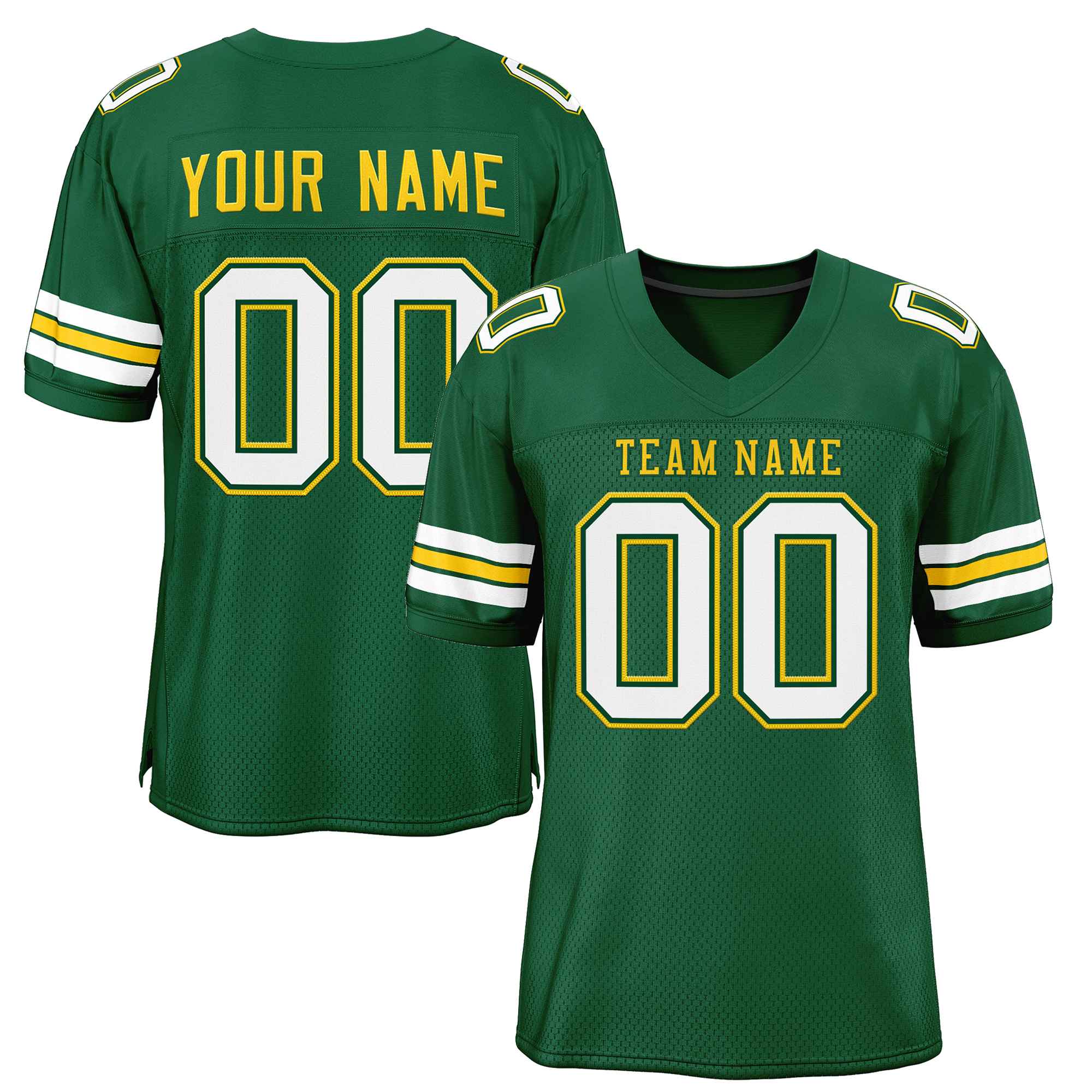 Custom Green Gold-Green Classic Style Authentic Football Jersey