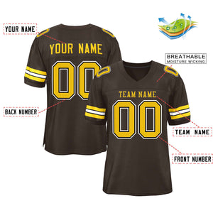 Custom Brown Gold-Brown Classic Style Authentic Football Jersey