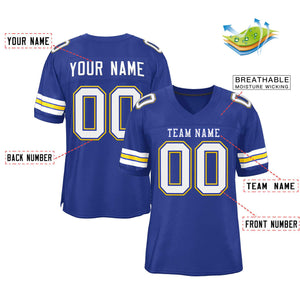 Custom Royal White-Royal Classic Style Authentic Football Jersey