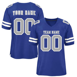 Custom Royal Gray-White Classic Style Authentic Football Jersey