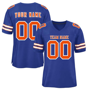 Custom Royal Orange-White Classic Style Authentic Football Jersey