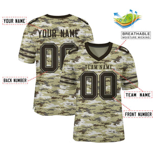 Custom Camo Olive Mesh Authentic Football Jersey