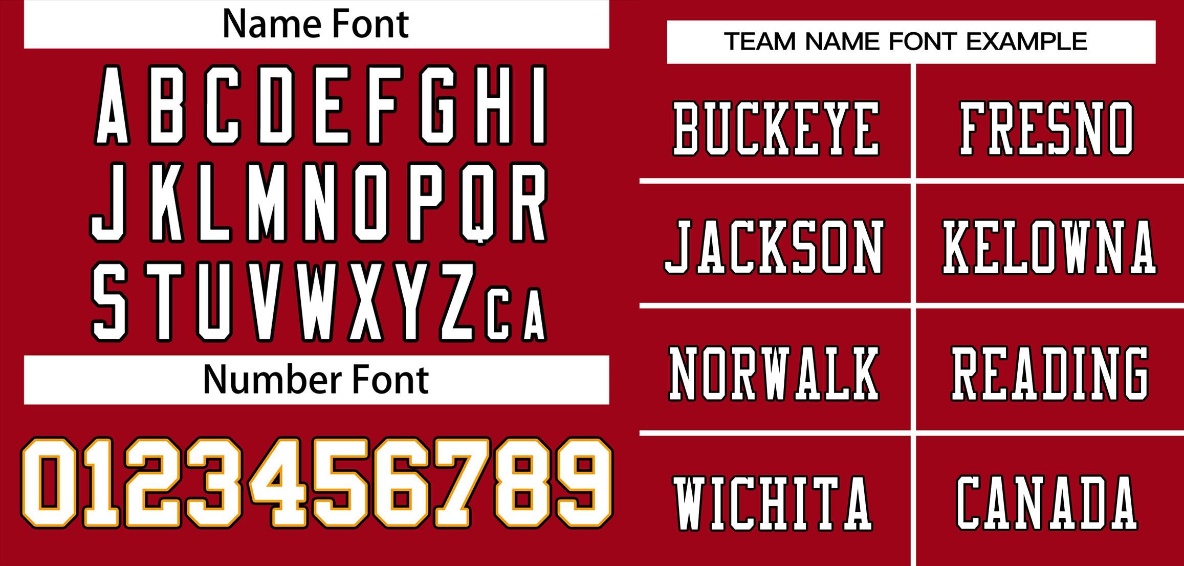 football jersey store name and number font