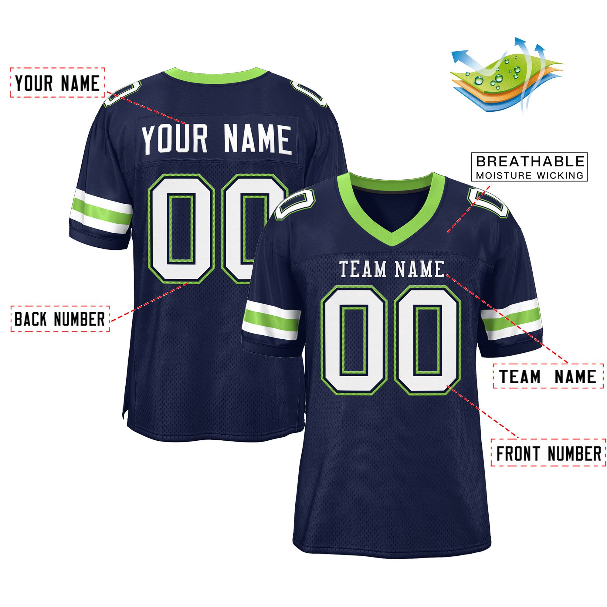 personalised american football jersey