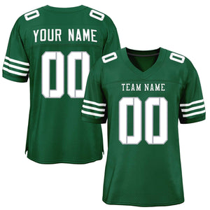 Custom Green White Classic Style Mesh Authentic Football Jersey