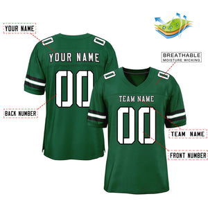 Custom Green White-Black Classic Style Mesh Authentic Football Jersey