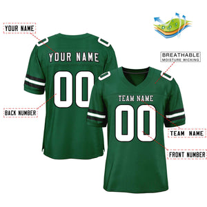 Custom Green White-Black Classic Style Mesh Authentic Football Jersey