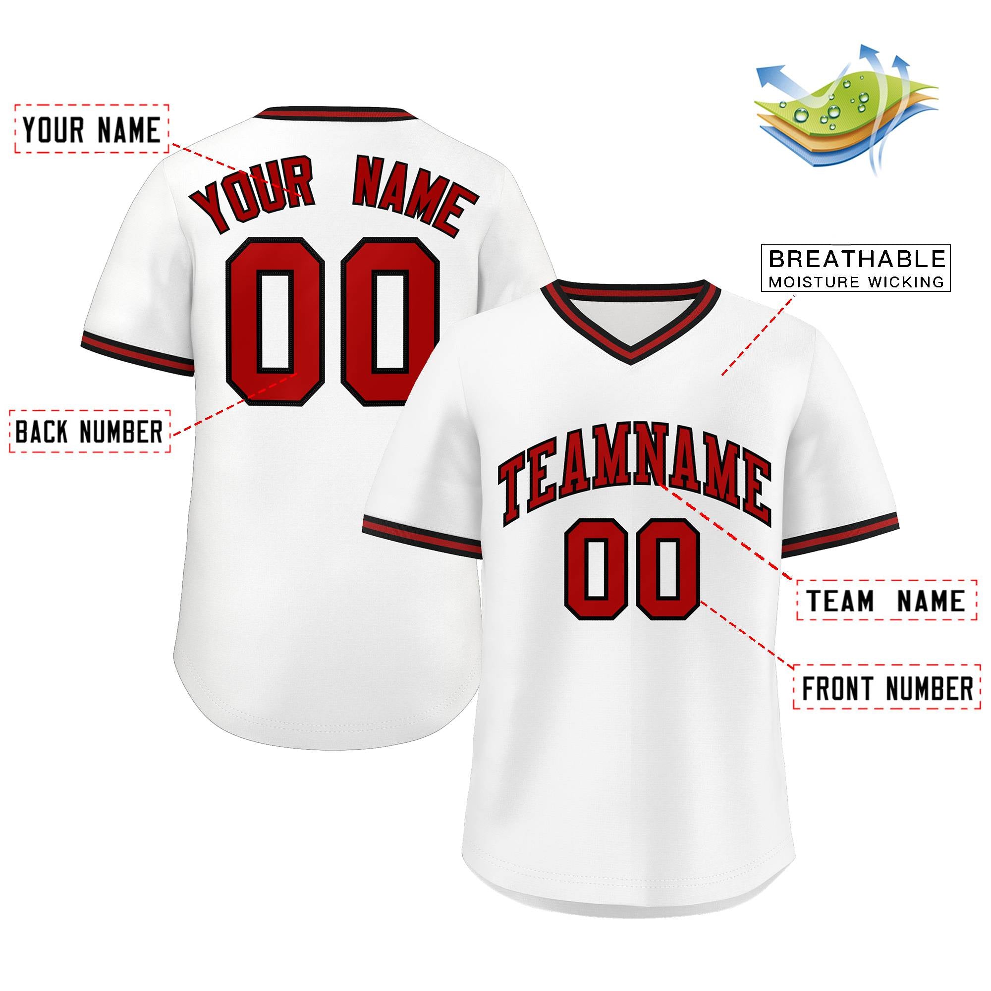 Custom White Black Classic Style Authentic Pullover Baseball Jersey